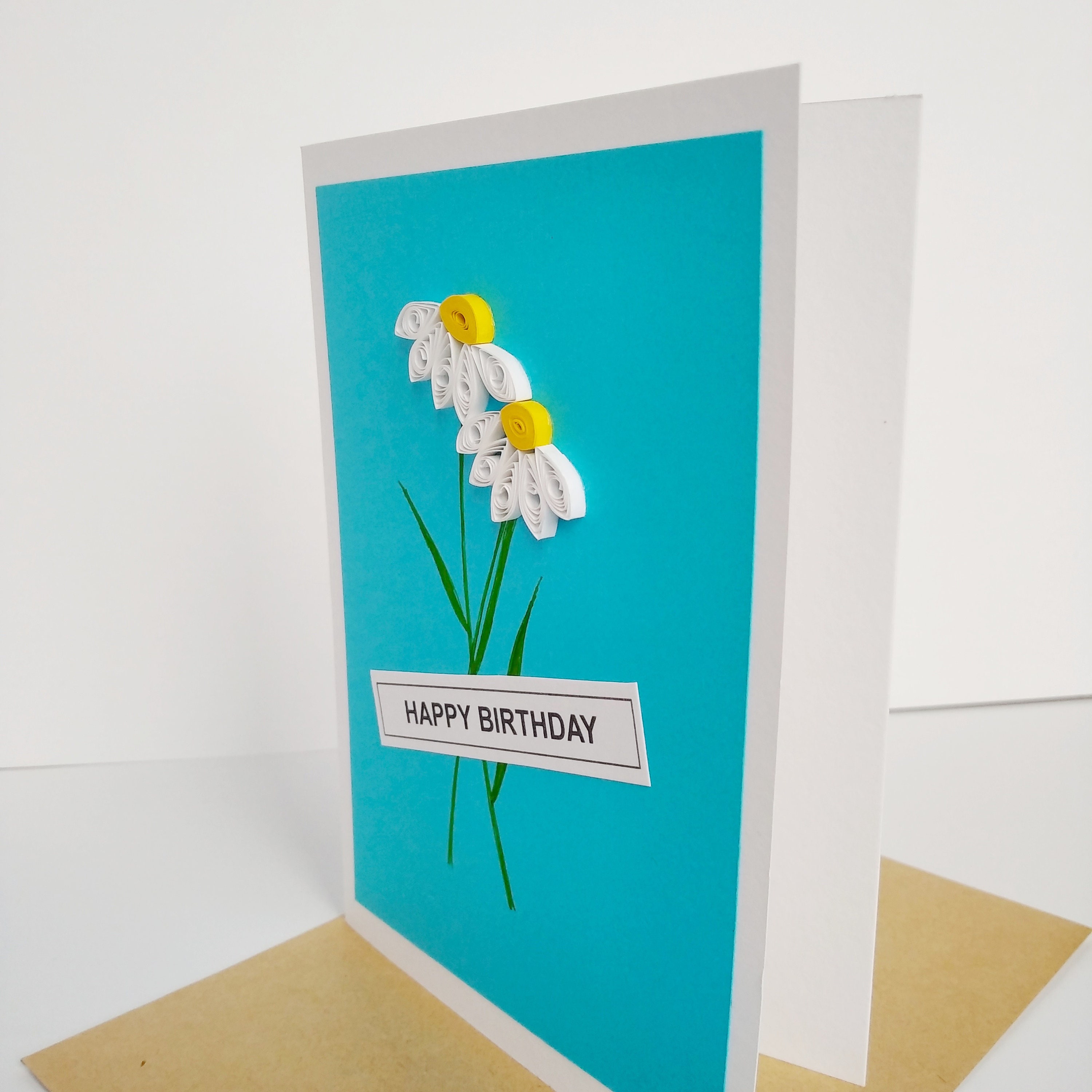 3D Paper Art Daisy Flower Card, Handmade Quilling Greeting Cards - Etsy