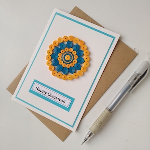 Carte de voeux mandala, carte pour Deepavali, cartes Diwali