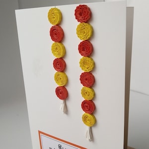 Tenture de fleurs de thoran carte de voeux, carte pour Deepavali, cartes Diwali