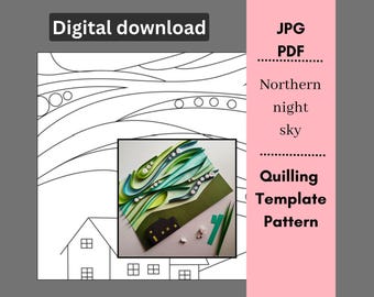 Northern lights pattern / Quilling paper art/ Template / Pattern / Digital Download