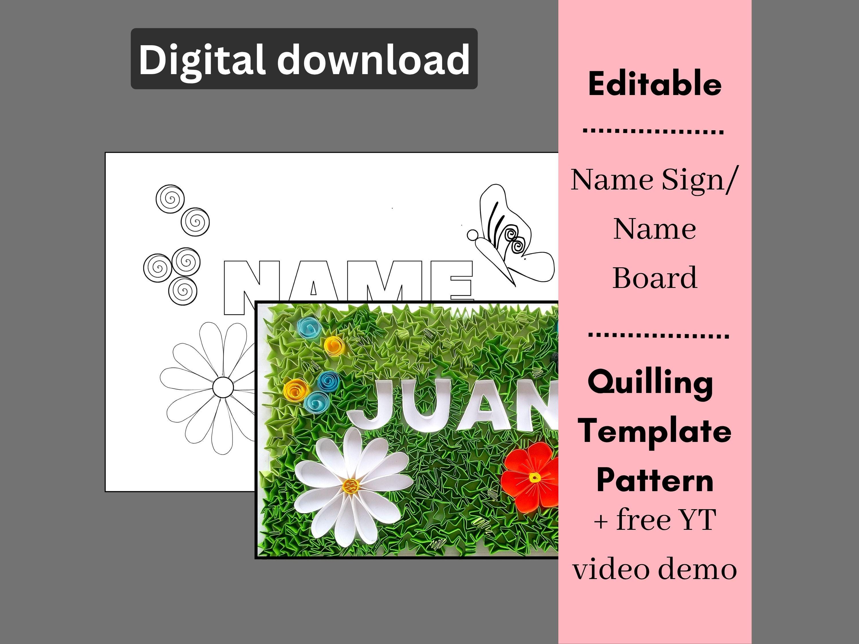 Name Sign Quilling Pattern Template (digital Download) - Etsy