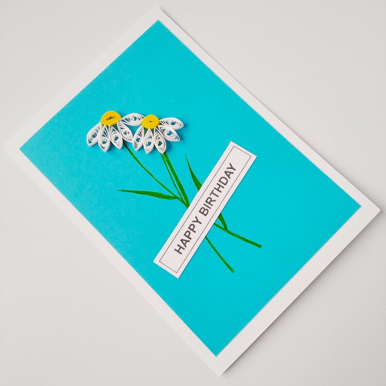 3D Paper Art Daisy Flower Card, Handmade Quilling Greeting Cards - Etsy
