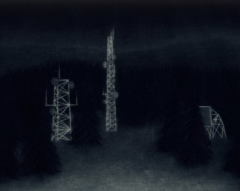 Bergfunktürme - Mezzotint