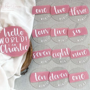 Acrylic Baby Monthly Milestone Discs, Baby Monthly Milestone Markers ...