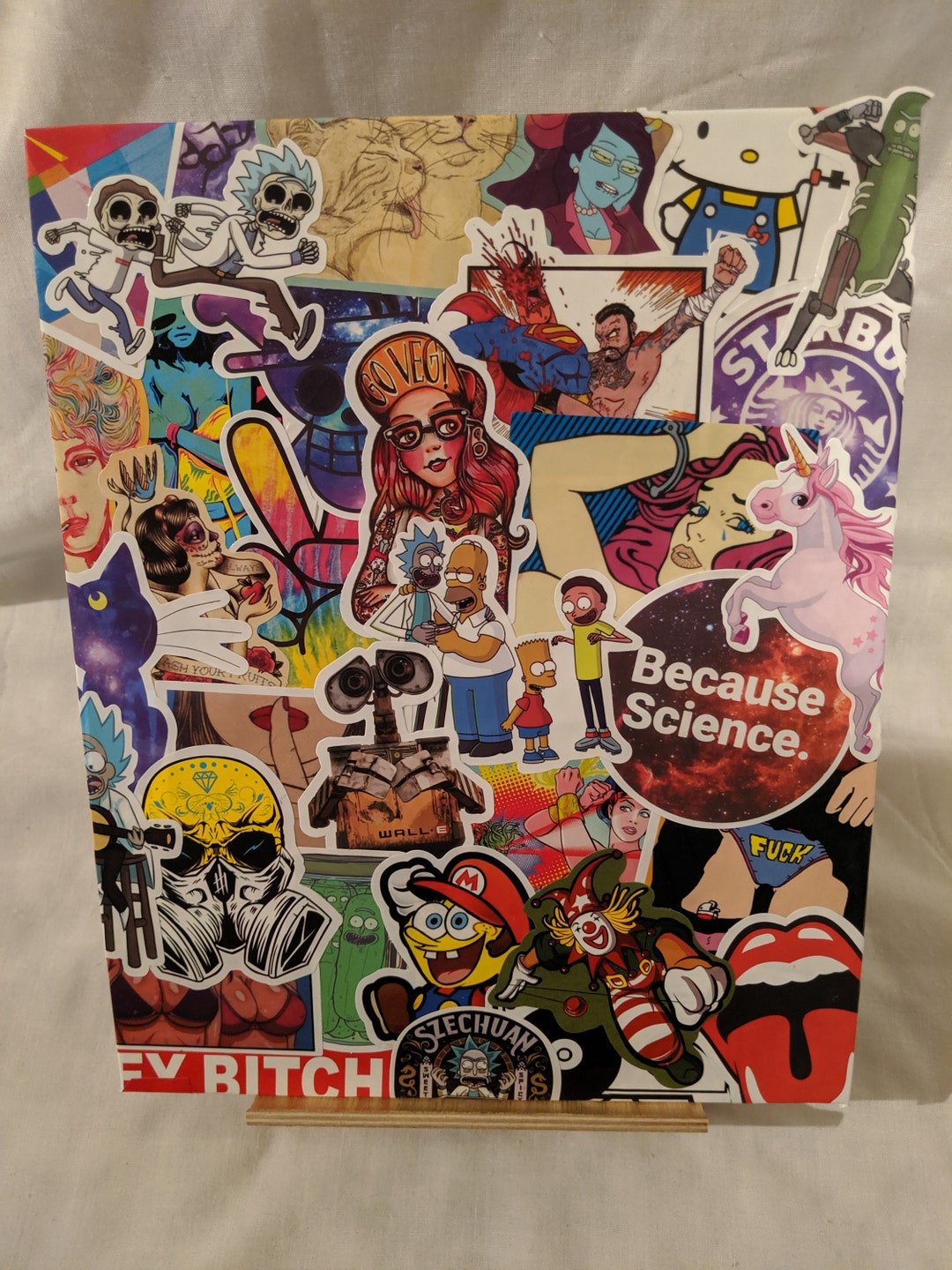 Sticker Collage Board 9x12. Nerdy Wall Art, Rick and Morty Theme Etsy