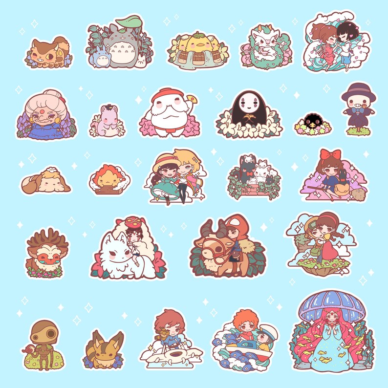 Cute Studio Ghibli Vinyl Waterproof Stickers Etsy