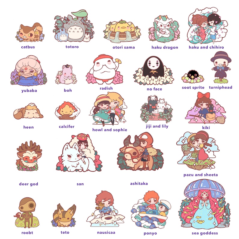 cute studio ghibli vinyl waterproof stickers etsy