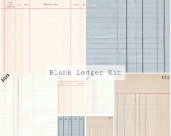 Blank Ledger Kit | Pages and Cards | Junk Journal Printable