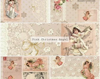 Pink Christmas Angel Kit | Junk Journal Printable