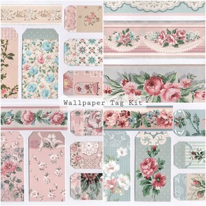Wallpaper Tag Kit | Junk Journal Ephemera