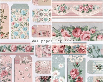 Wallpaper Tag Kit | Junk Journal Ephemera