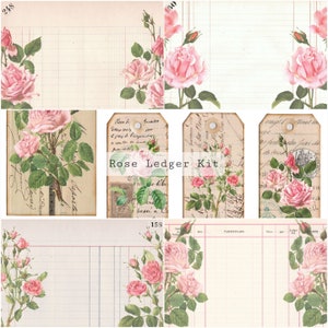Kit Rose Ledger / Páginas y etiquetas / Diario basura imprimible