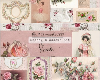 Shabby Blossoms Kit | Junk Journal Printable