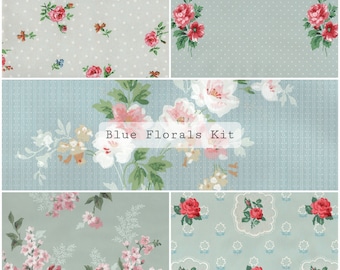 Blue Florals Kit | Vintage wallpaper | Junk Journal Printable