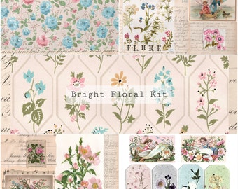 Bright Floral Kit | Junk Journal Printable