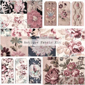 Antiker Stoff-Bausatz | Junk-Journal zum Ausdrucken