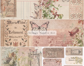 Grungy Nature Kit | Junk Journal Printable