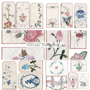 Kit Doily Vintage 2 | Etiquetas e Cartões | Diário de Junk para Imprimir
