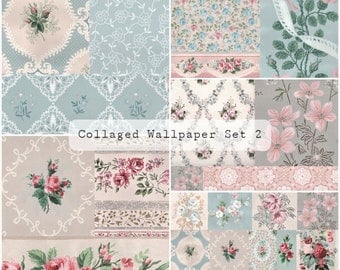 Collaged Wallpaper Pages Set 2 | Junk Journal Printable