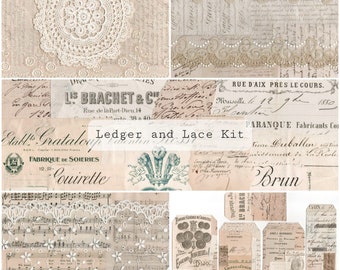 Ledger and Lace kit | Junk Journal Printable