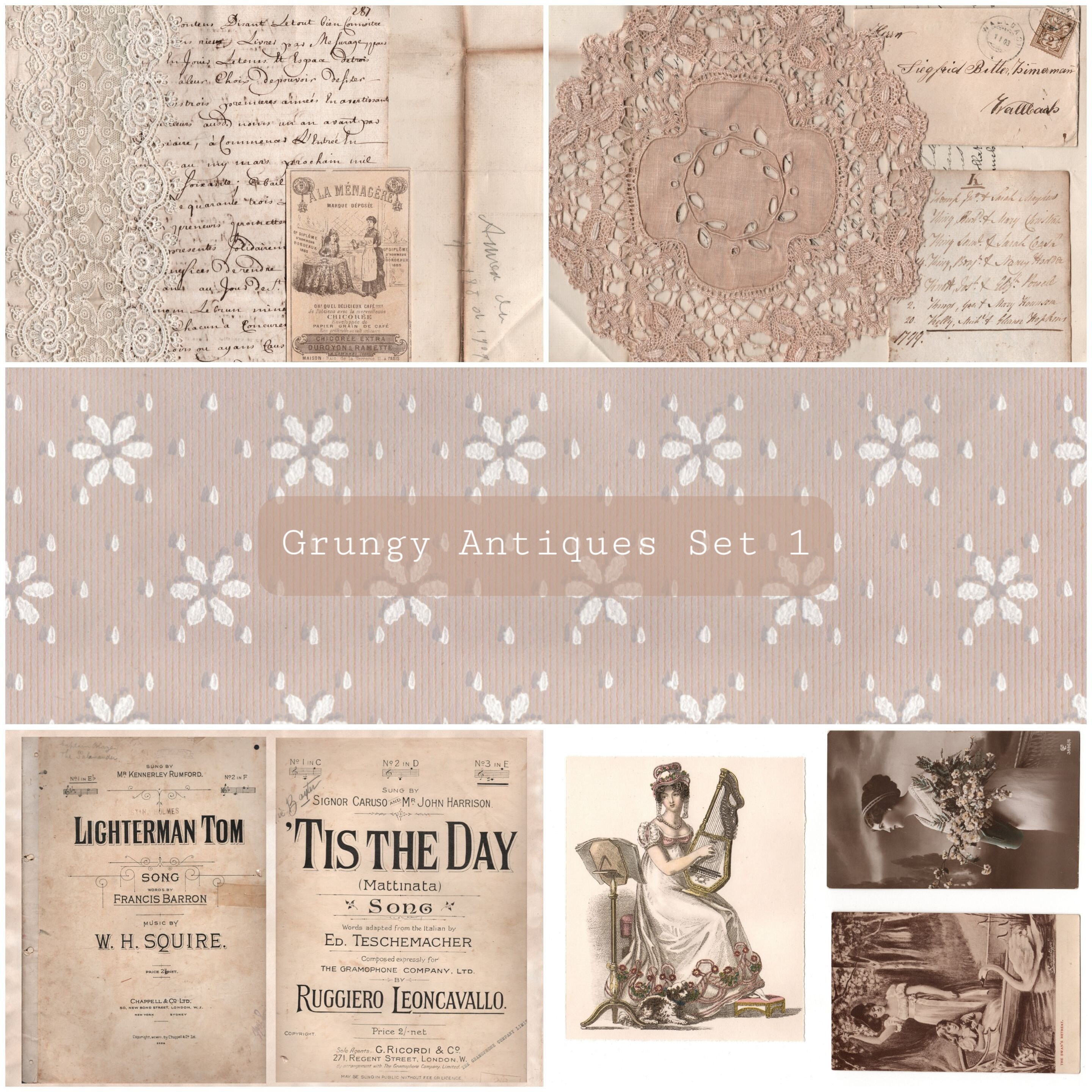 Grungy Antiques Set 1 | Junk Journal Printable Kit