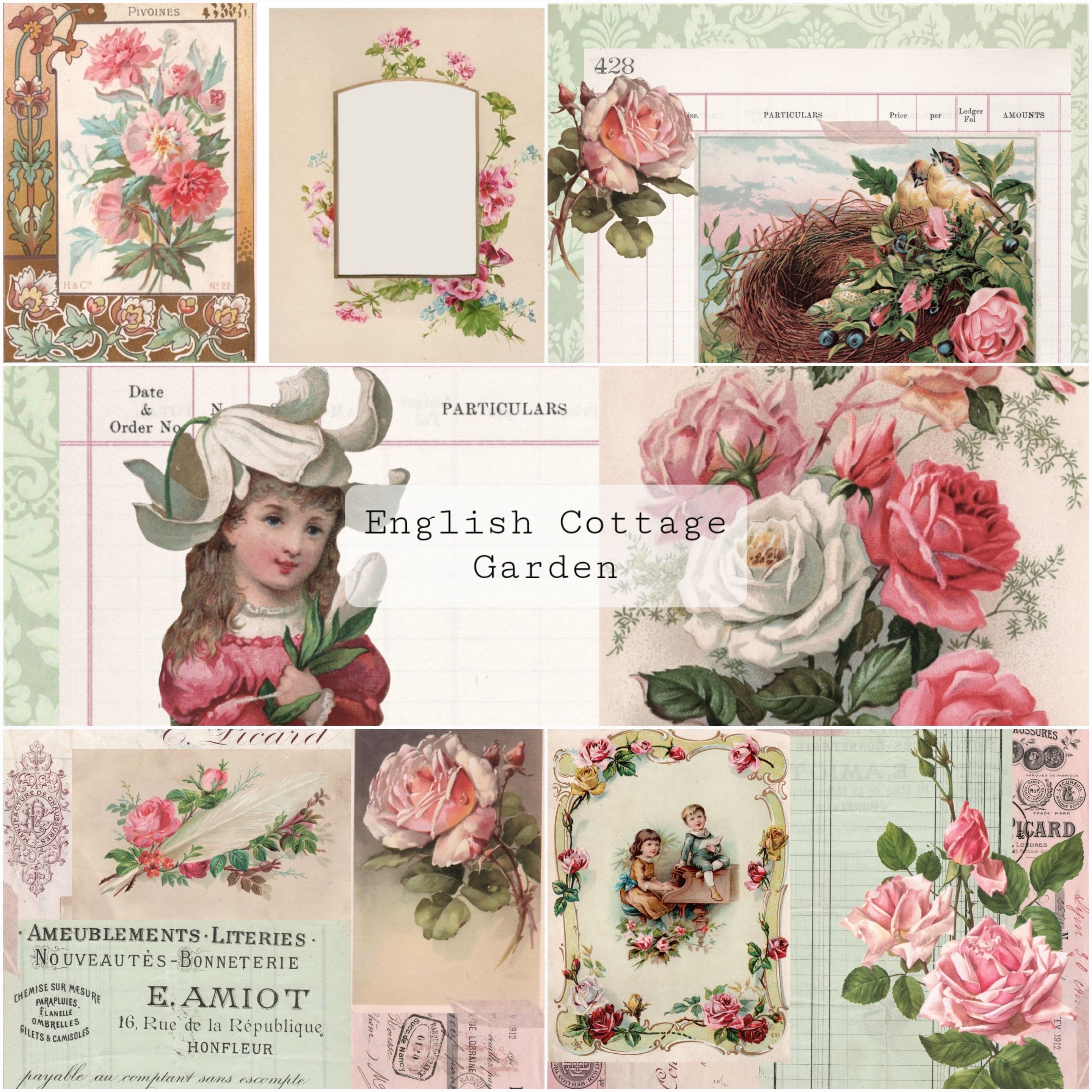 English Cottage Garden Kit | Junk Journal Printable