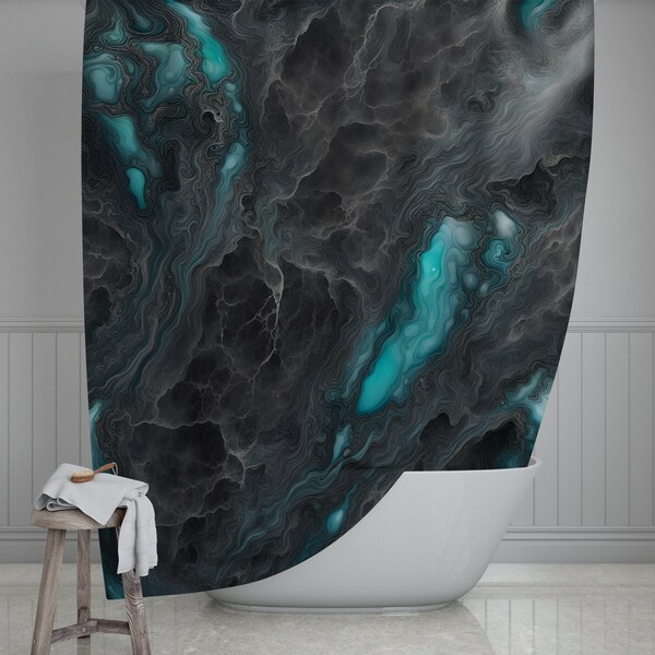 Teal Shower Curtain Etsy