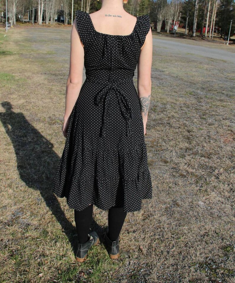 Polka dot dress thrifted in Sweden