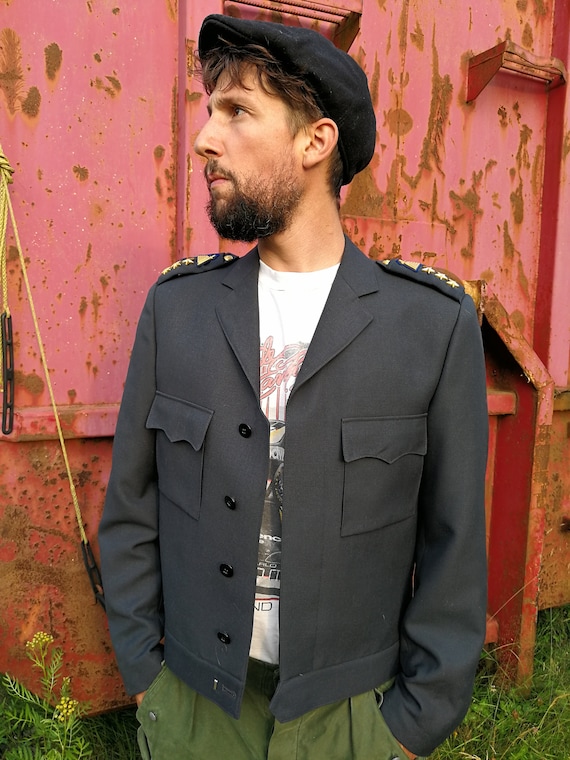 Original Swedish Civil Defense Uniform Jacket denim light blue vintage NEW