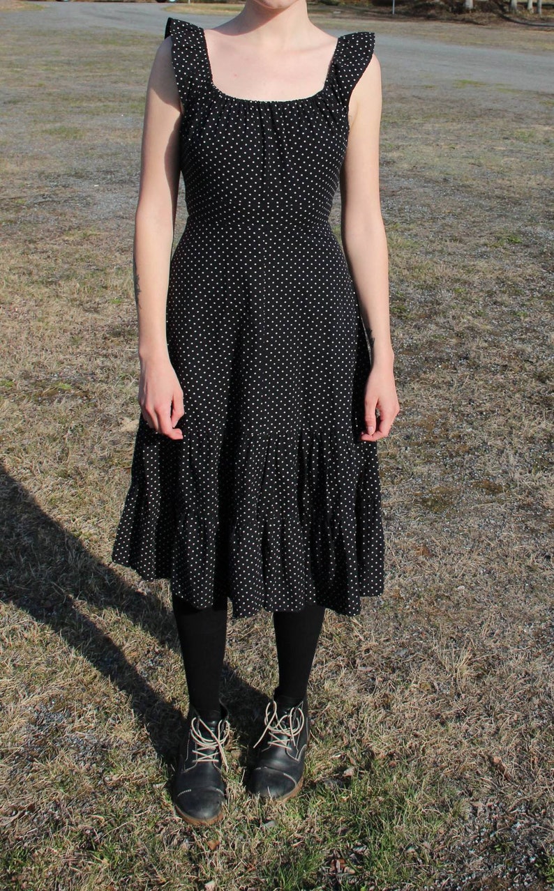 Polka dot dress thrifted in Sweden