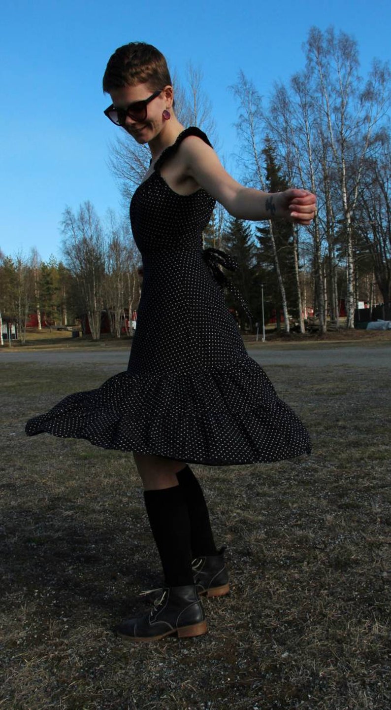 Polka dot dress thrifted in Sweden