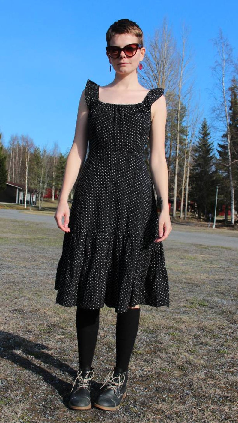Polka dot dress thrifted in Sweden