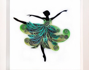 Summer Ballerina - Gift, Art, Wall Art, Homedecor, Quilling Paper Art