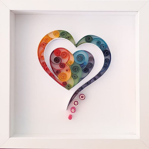 Paper Quilling Heart Love Wall Art Romantic Bedroom Decor Etsy