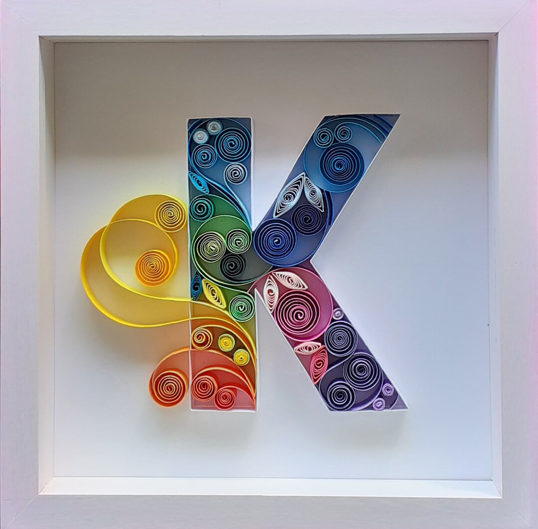 K Letter K Monogram K Name Art Quilling Art Paper Art Etsy