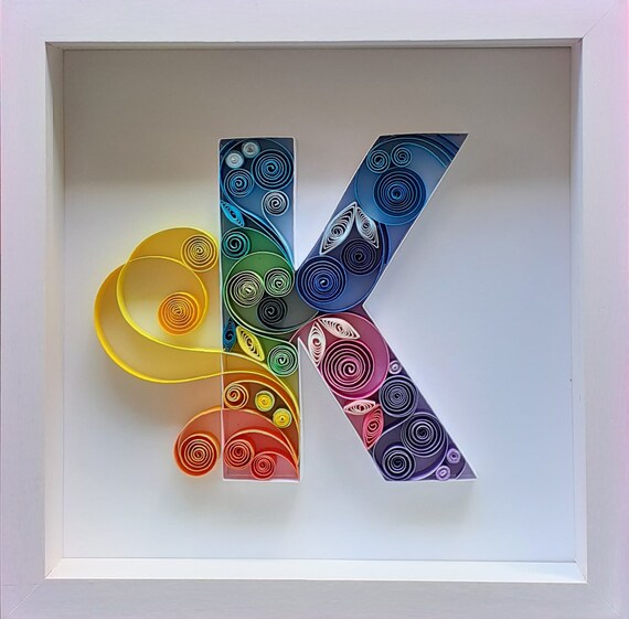 K Letter Monogram Name Art Quilling Paper Ireland - Colorful Wall Art Letters K Letter Monogram Name Art Quilling Paper Ireland - Colorful Wall Art Letters