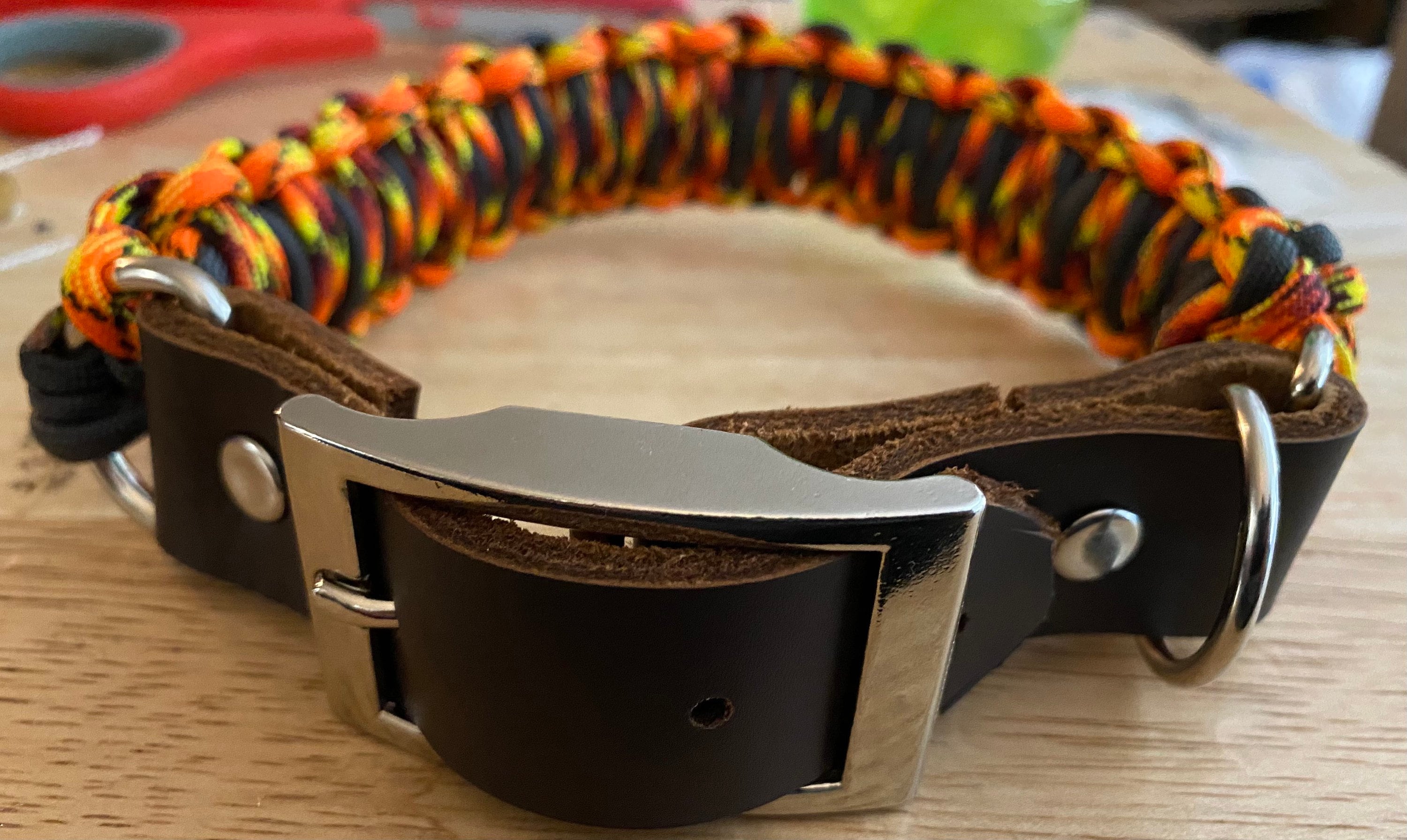 Genuine leather paracord dog collars Etsy