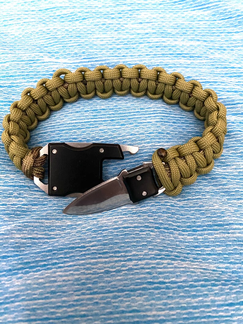 Survival bracelet with knife buckle Etsy