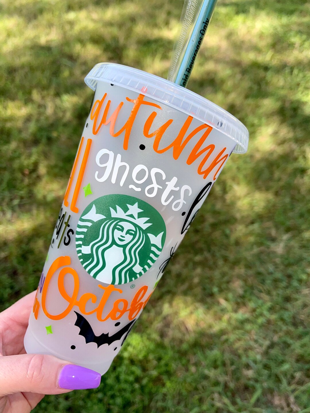 Halloween Starbucks Cup Reusable Cold Cup Starbucks Etsy