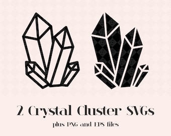Crystal Cluster SVGs, Crystal Files, Witchy Vibes Clipart, Magical PNG, Boho Design With Commercial License