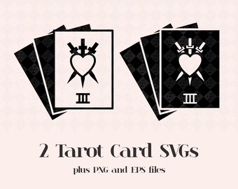 Tarot Card SVGs, Tarot Cut Files, Witchy Vibes Clipart, Magical PNG, Boho Design With Commercial License