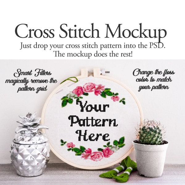 Cross Stitch Mockup Etsy