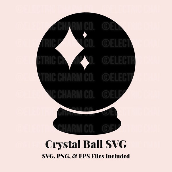 Crystal Ball SVG, Fortune Teller SVG, Pagan SVG, Wicca Icon, Silhouette Cut File, Cricut Cut File, Commercial License