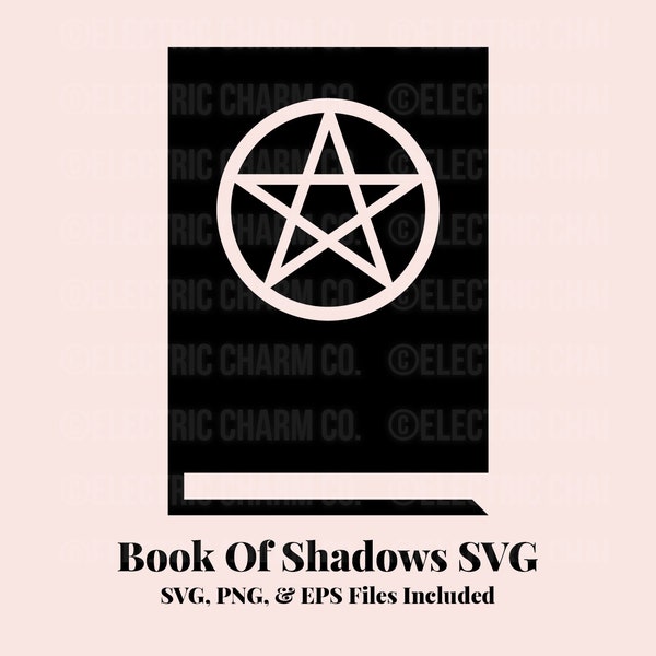 Book of Shadows SVG, Spell Book SVG, Pagan SVG, Book of Shadows Icon, Silhouette Cut File, Cricut Cut File, Commercial License