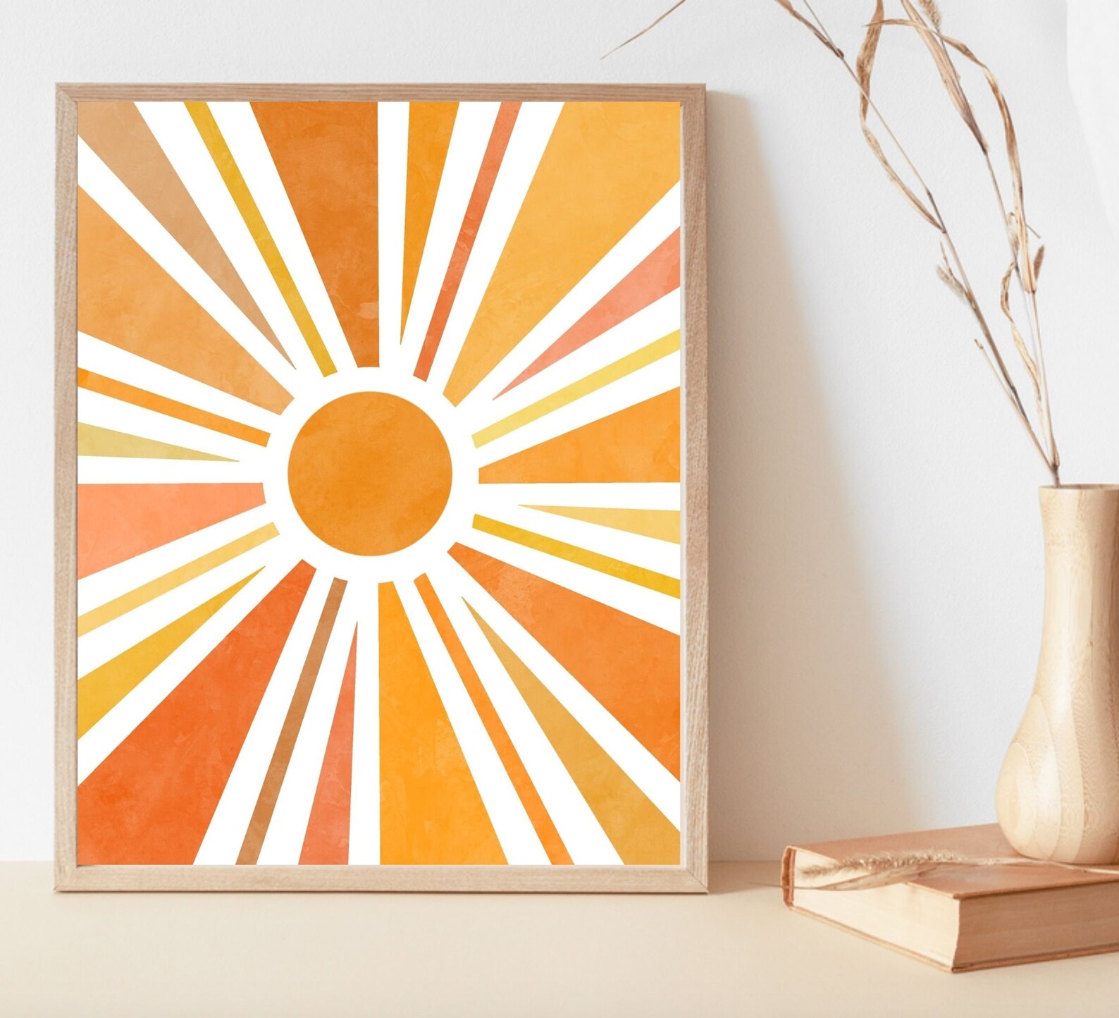 Sun Art Print Sun Rays Wall Art Bursting Sun Print Etsy