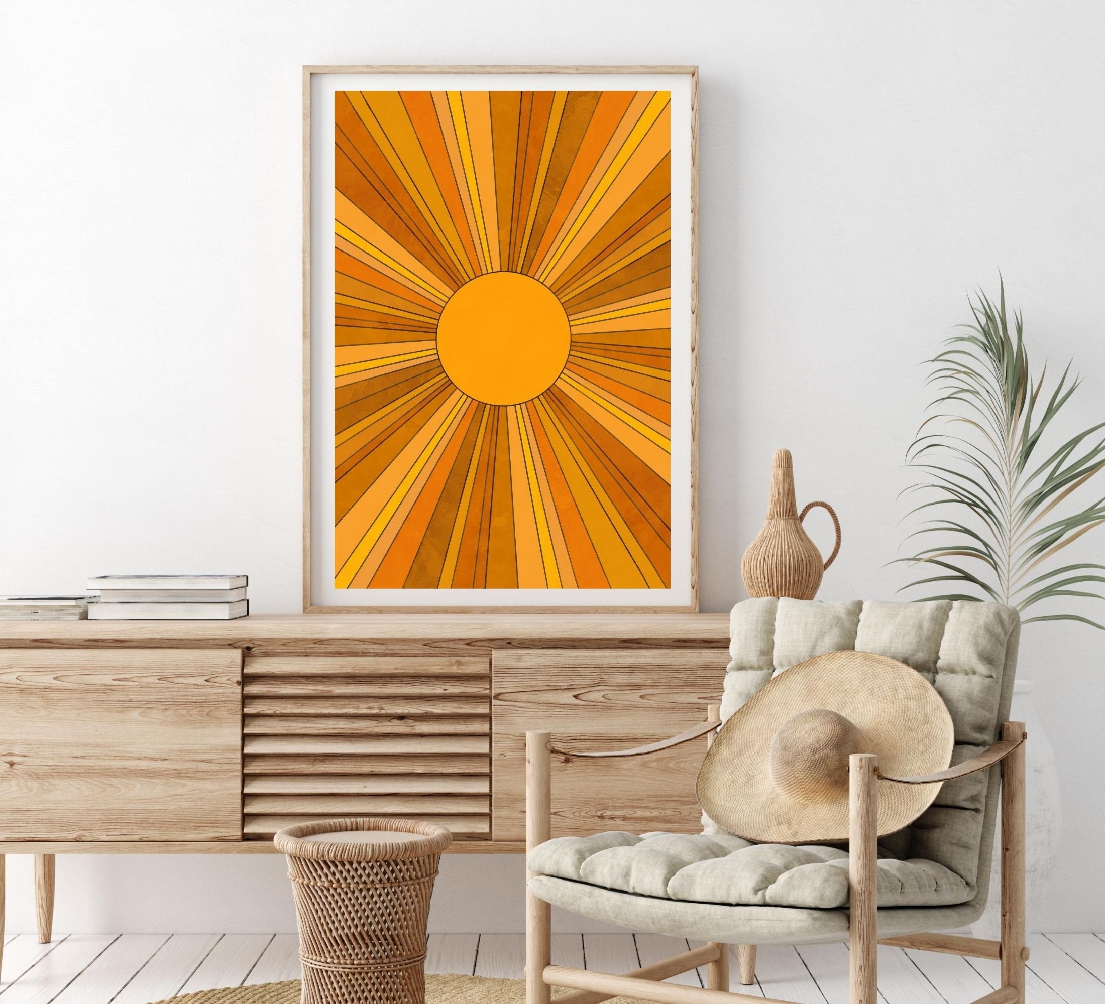 Sunburst Print Sun Rays Wall Art Sunshine Art Print Etsy