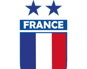 France Team Crest SVG png dxf eps file format Instant Download the French Flag