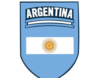 Argentina Team Crest SVG png dxf eps file format Instant Download Argentine Flag