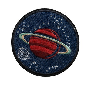 Saturn Iron / Sew On Embroidered Patch Badge Embroidery planet nasa Milky way