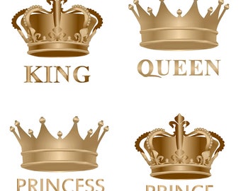 Little Prince with Royal Crown Rhinestone Hotfix Iron on Transfer Motif